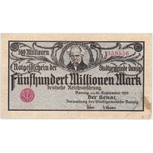 Danzig, 500 Millionen Mark 1923 - REPEAT - Cremedruck