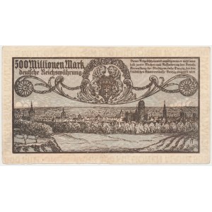 Gdaňsk, 500 miliónov mariek 1923 - REPEAT - krémový odtlačok