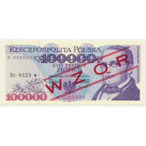 100.000 zł 1993 - WZÓR - A 0000000 - No.0329