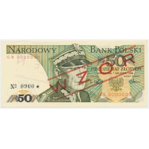 50 zł 1988 - WZÓR - GB 0000000 - No.0900