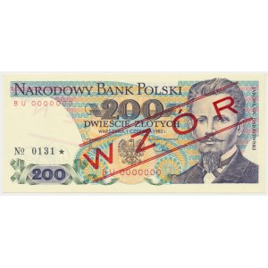 200 zł 1982 - WZÓR - BU 0000000 - No.0131
