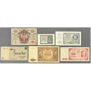 Zestaw banknotów polskich z lat 1916-1948 (6szt)