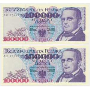 100.000 złotych 1993 - AD i AE (2szt)