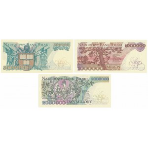500.000 PLN, 1 und 2 Millionen Satz 1990-1992 (3pc)