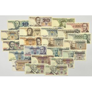 PRL, Banknotensatz (22 Stück)