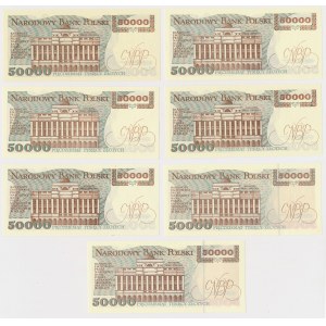 50.000 złotych 1989-1993 - zestaw (10szt)