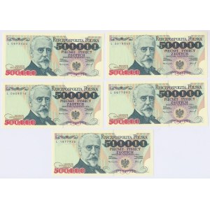 500 000 PLN 1993 - L - sada (5ks)