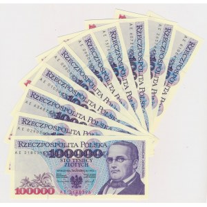 100 000 PLN 1993 - AE - sada (10ks)