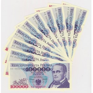 100 000 PLN 1993 - AE - sada (10ks)