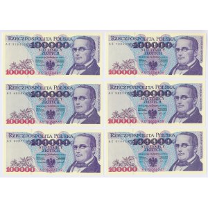 100 000 PLN 1993 - AE - sada (6ks)
