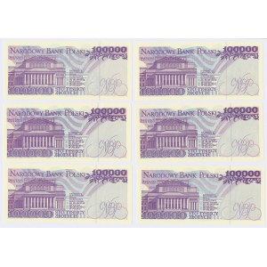 100 000 PLN 1993 - AE - sada (6ks)