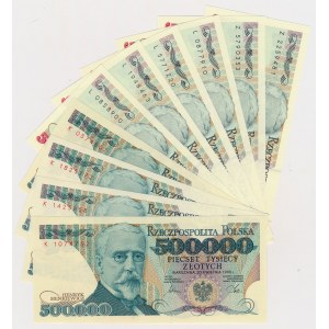 500.000 złotych 1990-1993 - MIX serii (10szt)