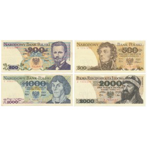 Zestaw 200 - 2.000 złotych 1974-1979 (4szt)