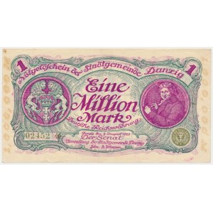 Danzig, 1 milión mariek 1923 - 5-miestne číslovanie