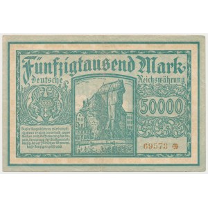 Danzig, 50 000 mariek 1923 - 5-miestne číslovanie
