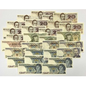 PRL, zestaw banknotów (28szt)