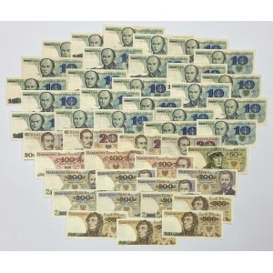 PRL, zestaw banknotów (39szt)