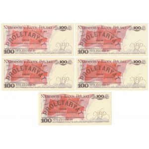100 złotych 1976 - MIX serii (5szt)