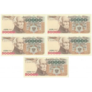 50,000 zl 1993 - P - set (5pcs)