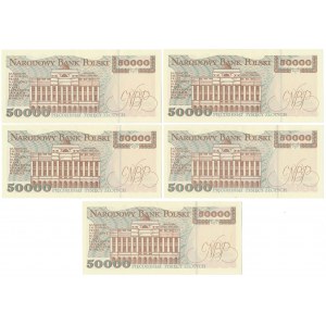 50.000 złotych 1993 - P - zestaw (5szt)