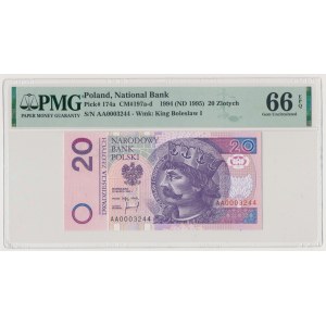 20 złotych 1994 - AA 0003244
