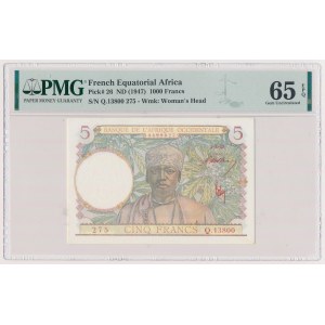 Francouzská rovníková Afrika, 5 franků (1947)