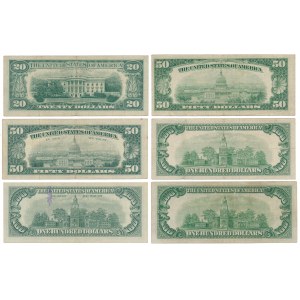USA, 20 - 100 Dollars 1934-1969 Silver Certificate (6szt)