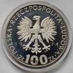 Vzorka SILVER 100 gold 1974 Skłodowska-Curie - vpravo