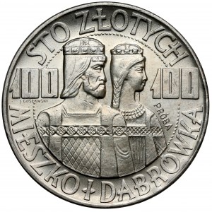 Próba SREBRO 100 złotych 1966 Mieszko i Dąbrówka - półpostacie