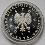 Próba SREBRO 100 złotych 1974 Skłodowska-Curie - w lewo