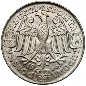 Próba SREBRO 100 złotych 1966 Mieszko i Dąbrówka - głowy
