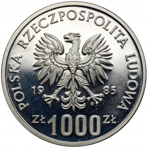 Próba SREBRO 1.000 złotych 1985 40 lat ONZ