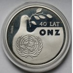 Próba SREBRO 1.000 złotych 1985 40 lat ONZ
