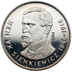 Próba SREBRO 100 złotych 1977 Henryk Sienkiewicz - na wprost