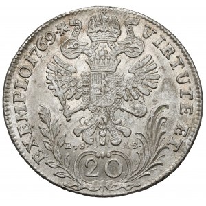 Rakúsko, Joseph II, 20 krajcars 1769-C, Praha