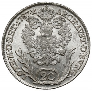 Rakousko, Josef II, 20 krajcars 1787-B, Kremnica
