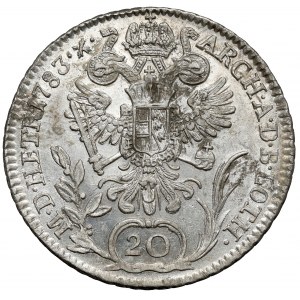 Rakúsko, Joseph II, 20 krajcars 1783-B, Kremnica