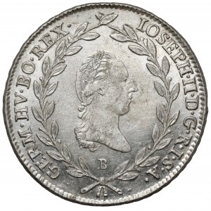 Rakousko, Josef II, 20 krajcars 1787-B, Kremnica