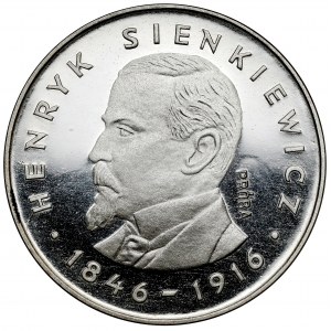 Próba SREBRO 100 złotych 1977 Henryk Sienkiewicz - w lewo