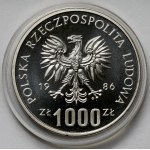 Próba SREBRO 1.000 złotych 1986 Narodowy Czyn Pomocy Szkole