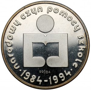 Próba SREBRO 1.000 złotych 1986 Narodowy Czyn Pomocy Szkole