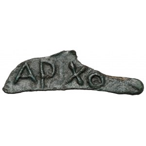 Grécko, Olbia, nápis APIXO s delfínom (6. až 5. storočie pred n. l.) - VEĽKÝ a vzácny