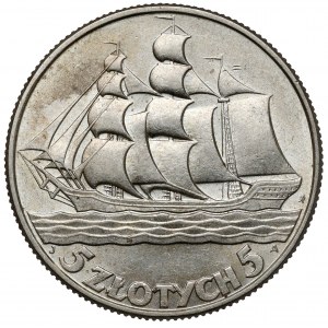 Żaglowiec 5 złotych 1936