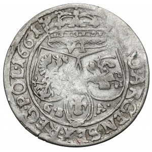 Jan II Kazimierz, Szóstak Lwów 1661 GBA - typ VI - (Ślepowron)