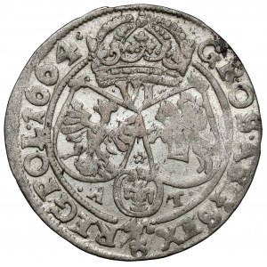Jan II Kazimierz, Szóstak Bydgoszcz 1664 AT - rozetka