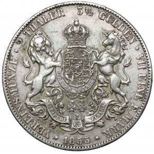 Hannover, Georg V, Dwutalar = 3-1/2 guldenov 1855-B