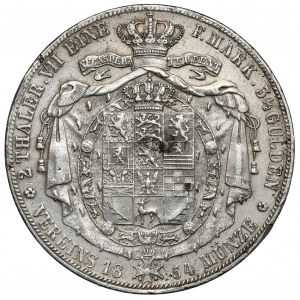 Brunswick, Wilhelm VIII, Dwutalar = 3-1/2 guldenov 1854-B