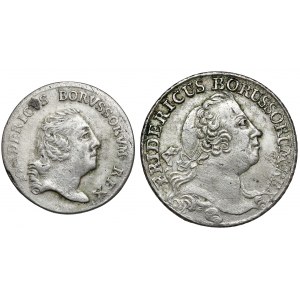 Schlesien, Friedrich II. der Große, 8 gute Pfennige 1759-B, Wrocław + 1/6 Taler 1752-A - Satz (2Stk)