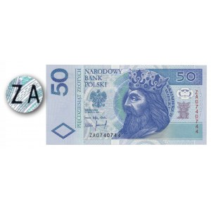 50 złotych 1994 - bardzo rzadka seria zastępcza - ZA