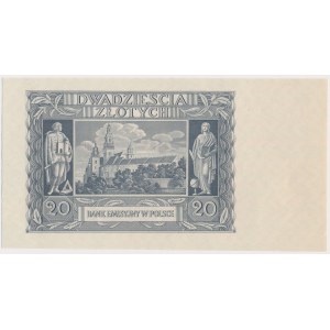 20 Zloty 1940 - ohne Unterdruck, Serie und Nummer
